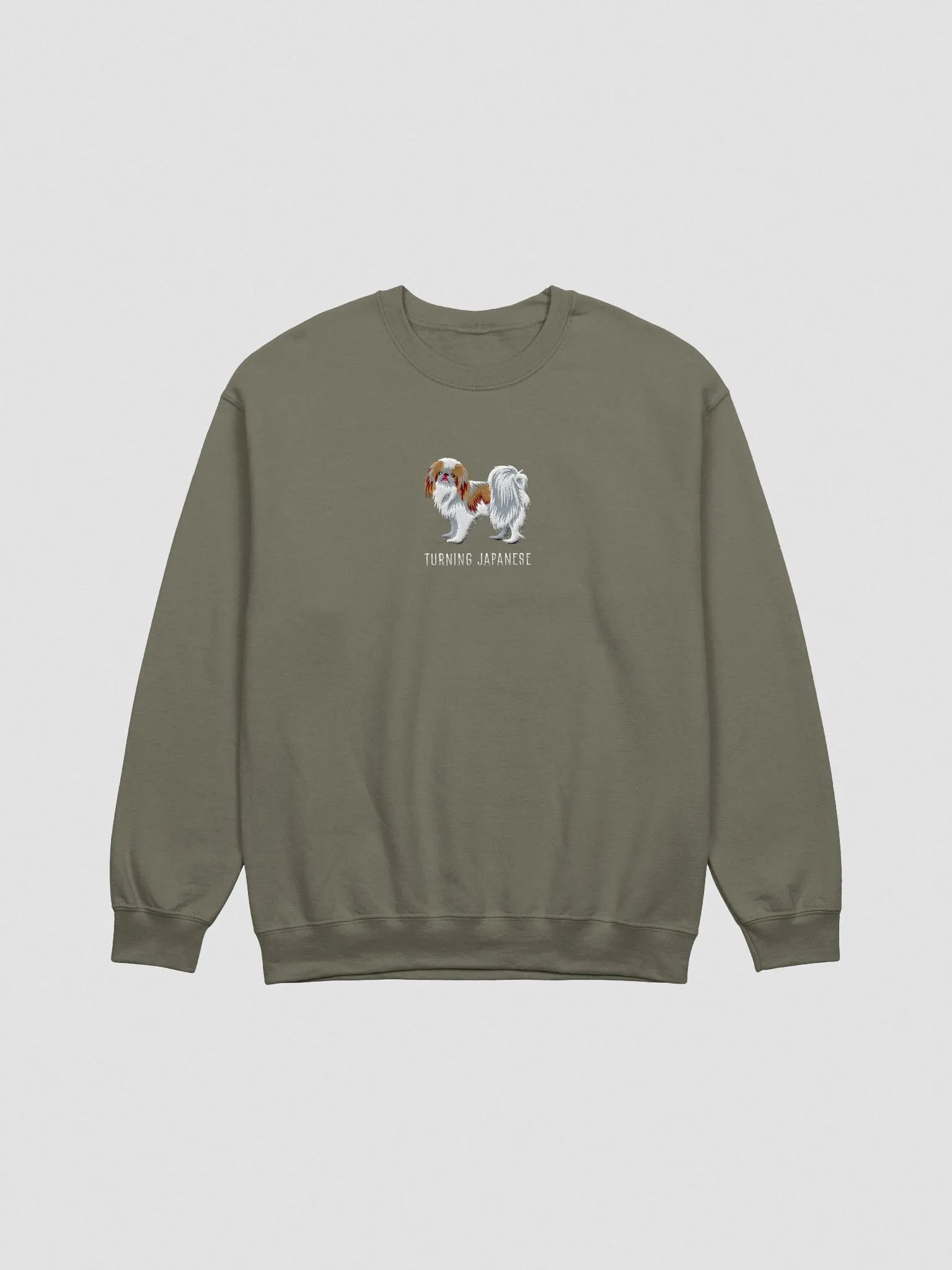 Turning Japanese Sweatshirt (Embroidered) of a Japanese Chin(Brown) product image (4)