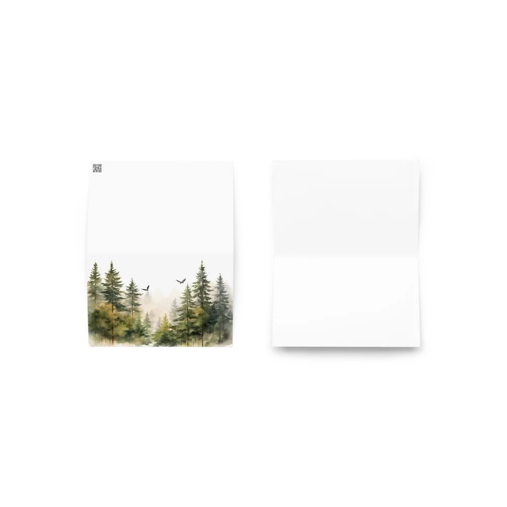 All-Occasion Greeting Card: Flying Birds Over Fir trees product image (3)