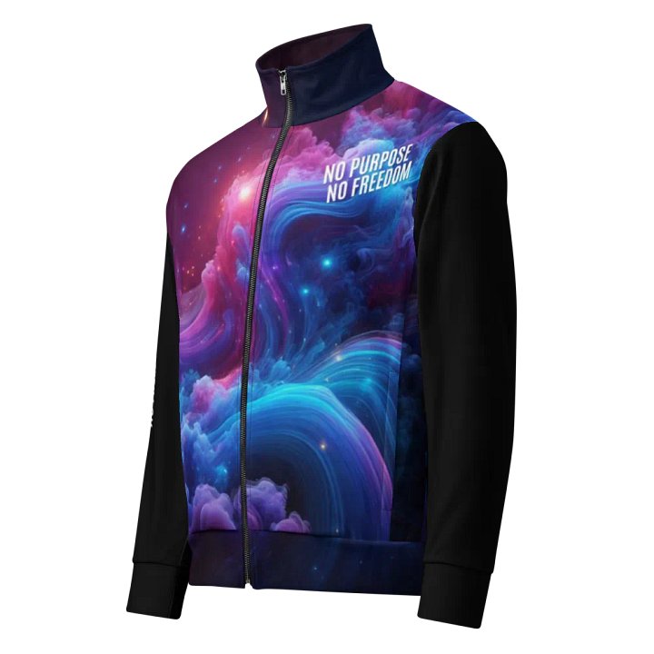 Cosmic Freedom Swirl Unisex Track Jacket | AI Design no purpose no freedom product image (1)