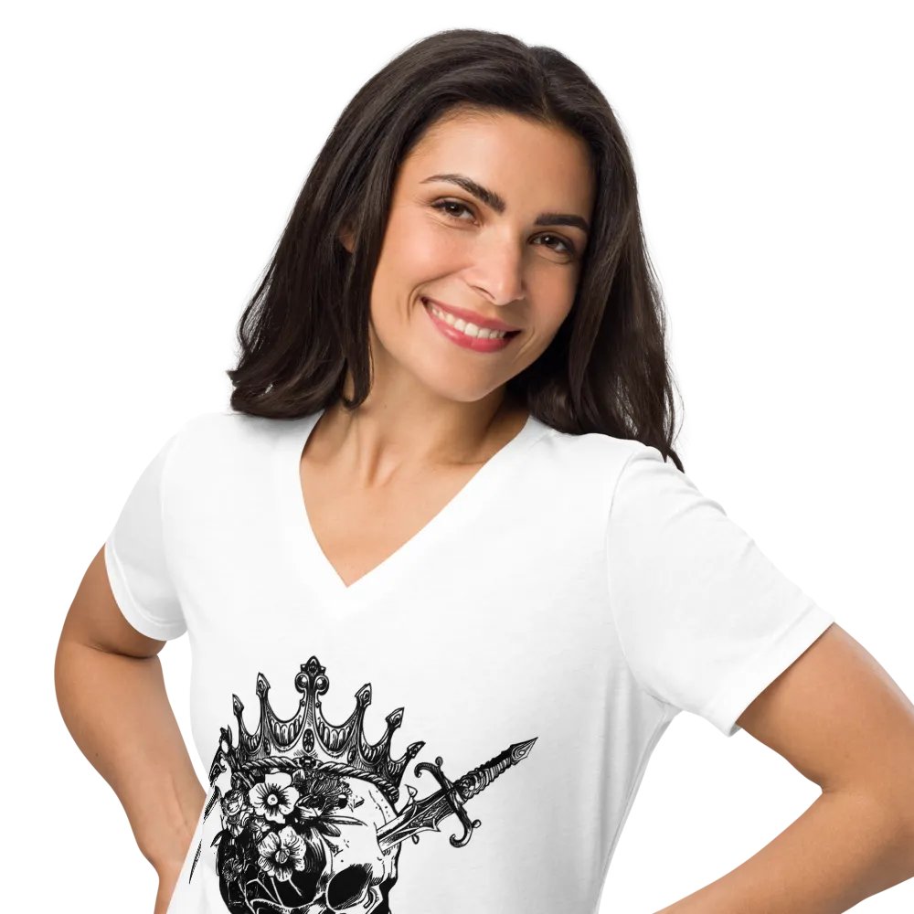 Four Horsemen Logo Bella+Canvas Women's Relaxed V-Neck T-Shirt product image (34)