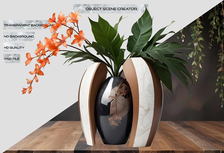 Dream of Eternity – Split-Arc Tropical Vase PNG product image (2)