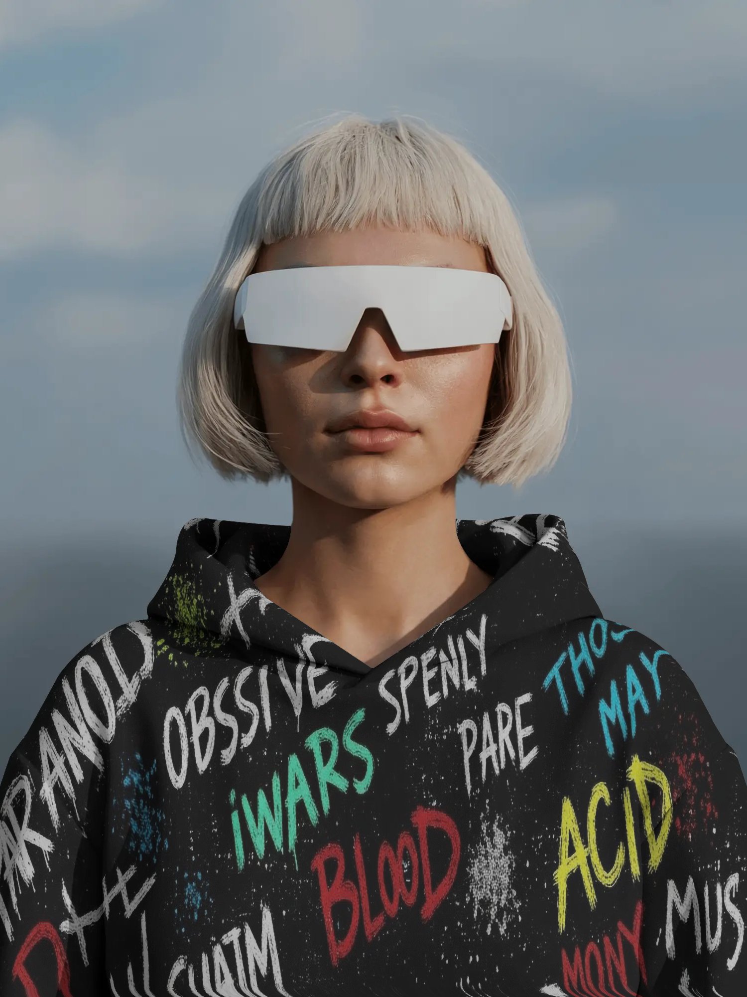 PSYCHO – Mental Static Series — All-Over Print Hoodie product image (3)