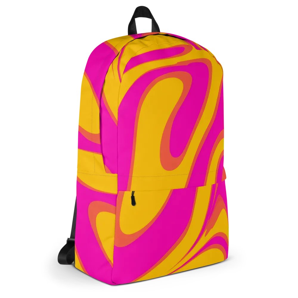Pink and Yellow Psychedelic Swirls All-Over Backpack product image (5)