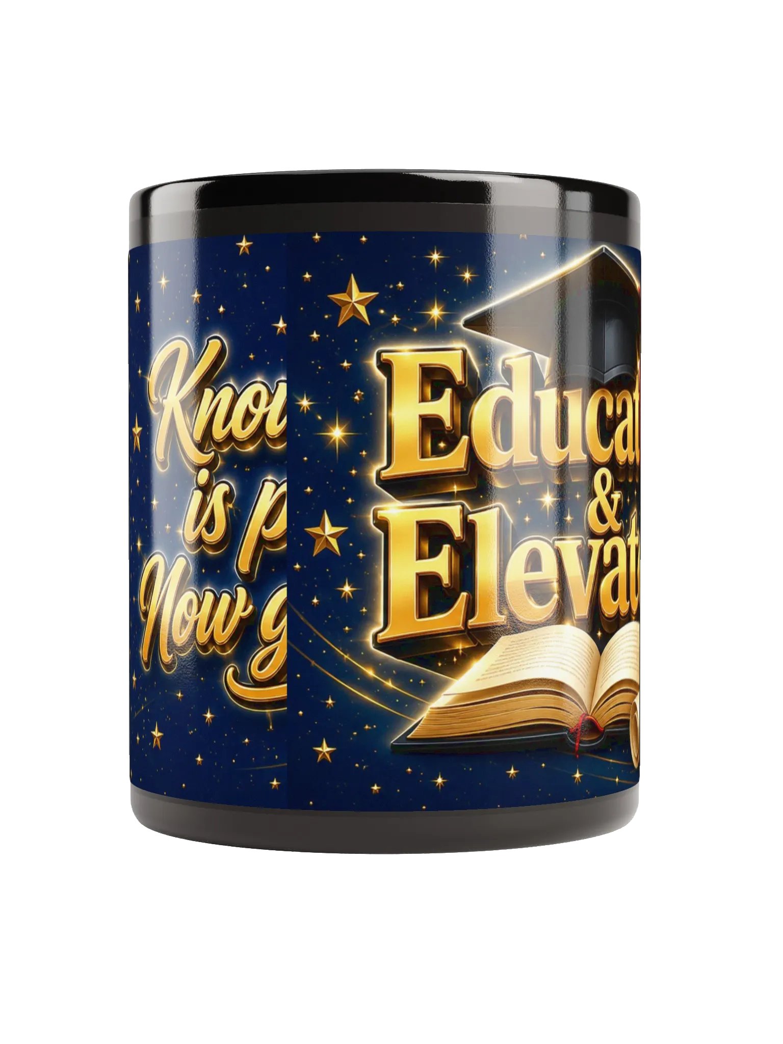Educated & Elevated — Black Glossy Graduation Mug 11oz product image (8)