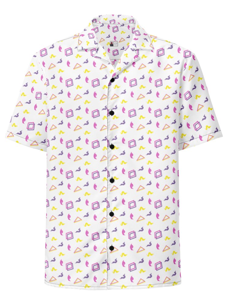Oh Worm white pattern button down shirt product image (1)