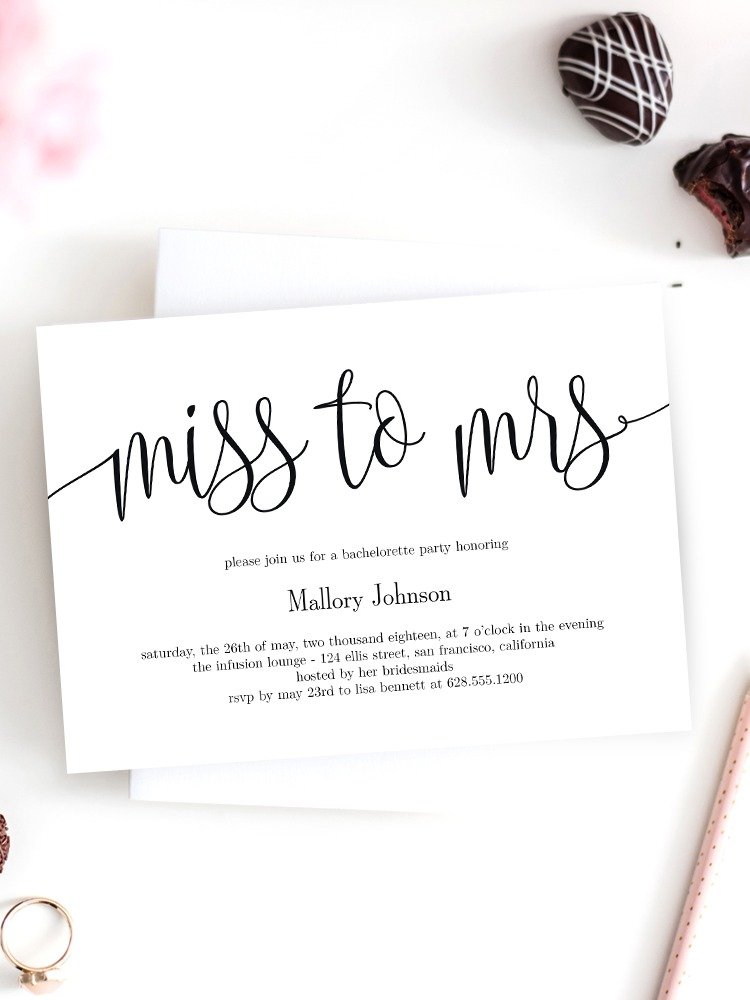 Miss to Mrs Bridal Shower Invitation Canva Template LCC product image (1)