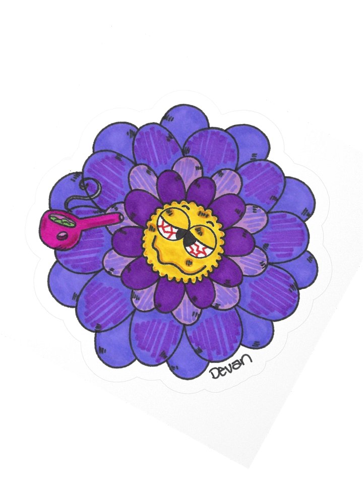 Purple Stoner Flower Sticker product image (2)