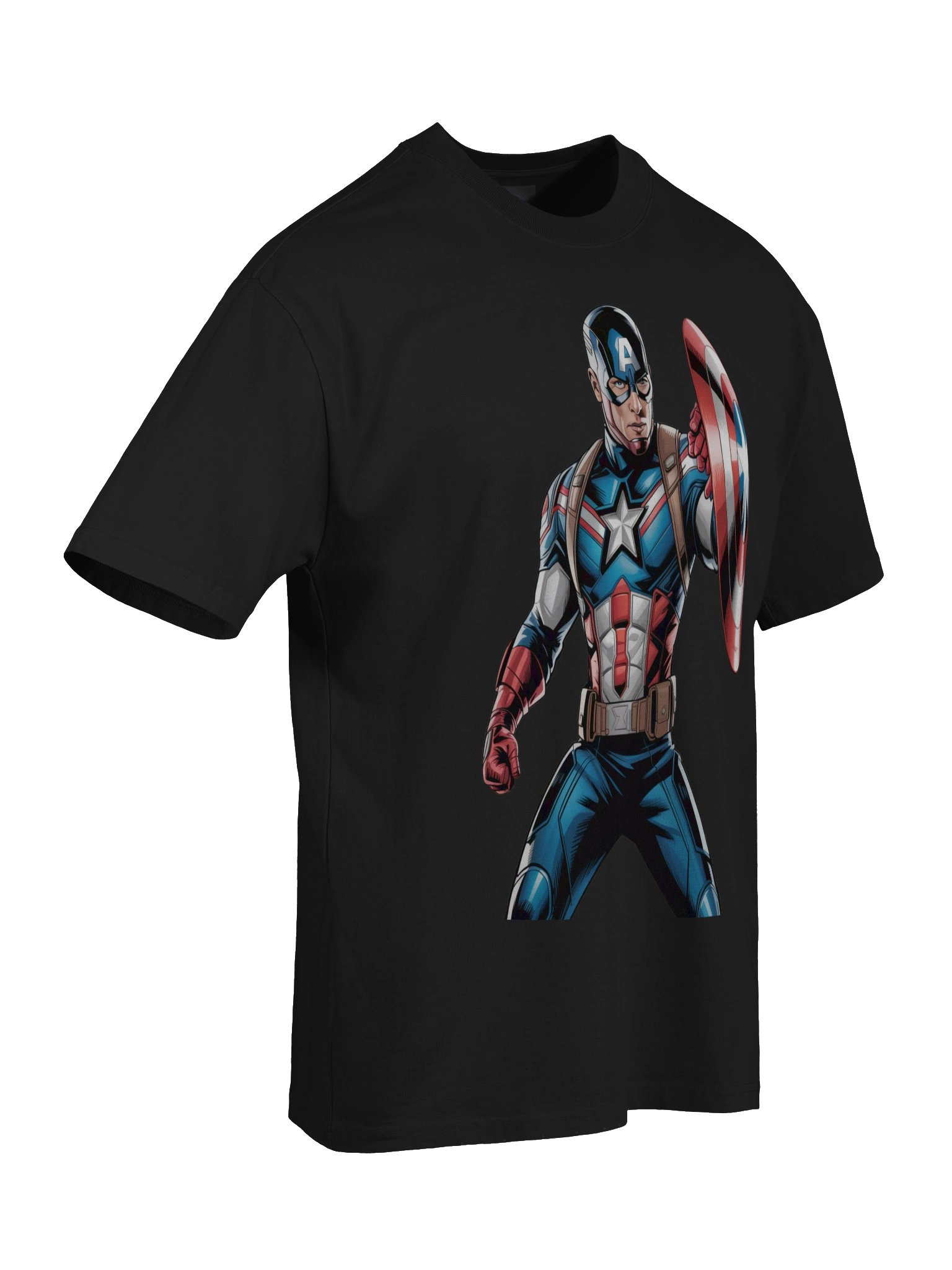 Aegis Abyss: Captain America Shadowed Surge Oversized Faded T-Shirt product image (8)