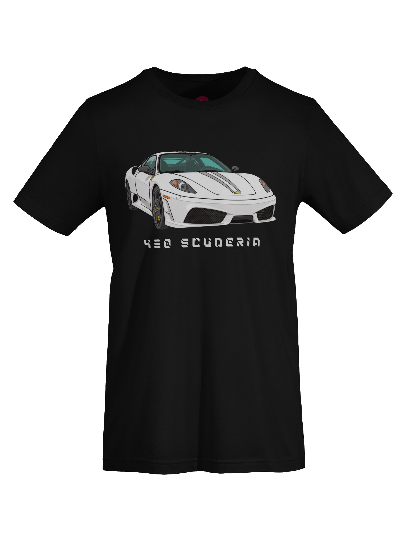 White Ferrari 430 Scuderia Shirt (Retro, Sketch, Silhouette) product image (61)