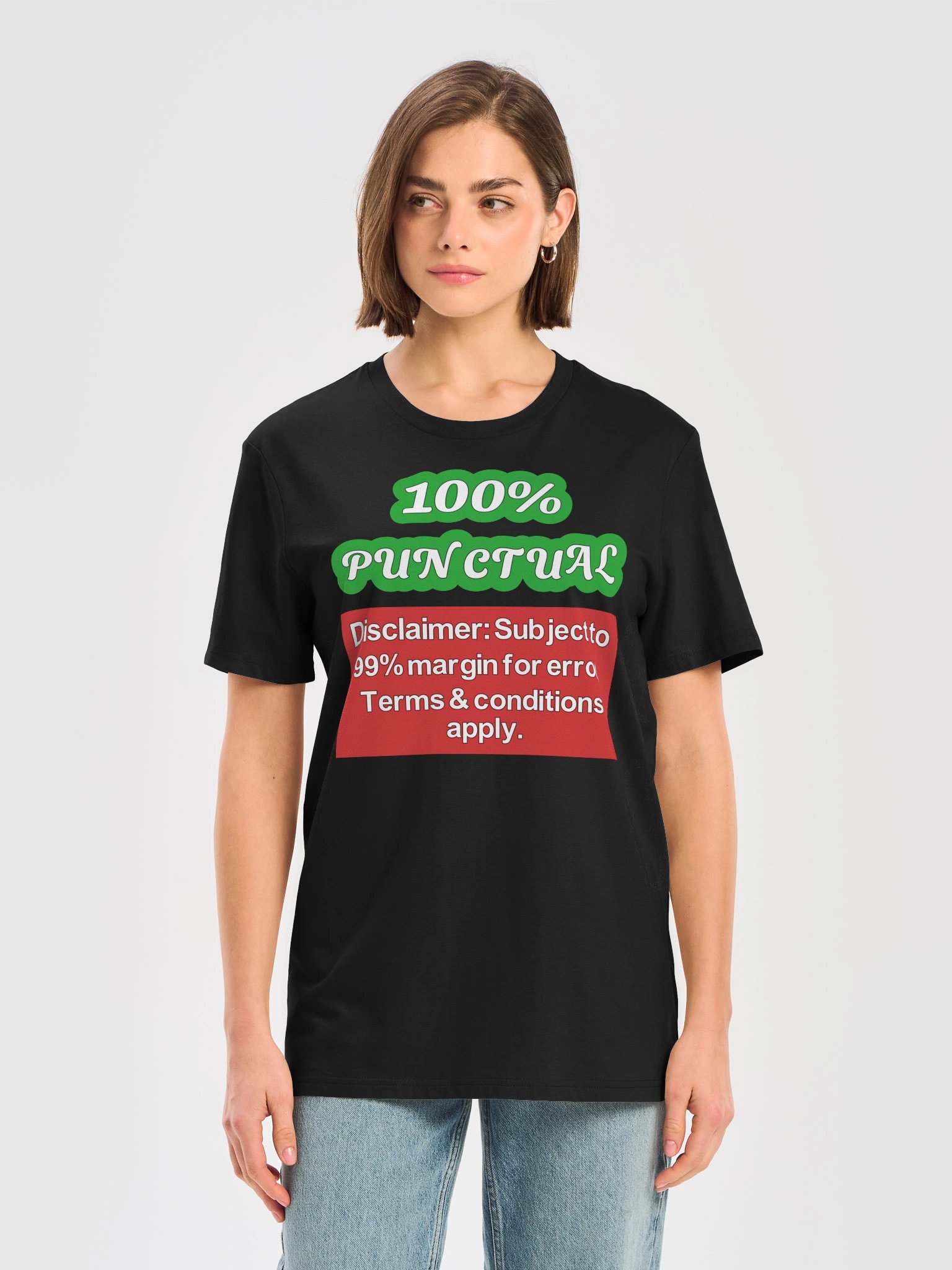 Always Punctual Witty Humour Unisex Organic Cotton Graphic T-shirt product image (2)