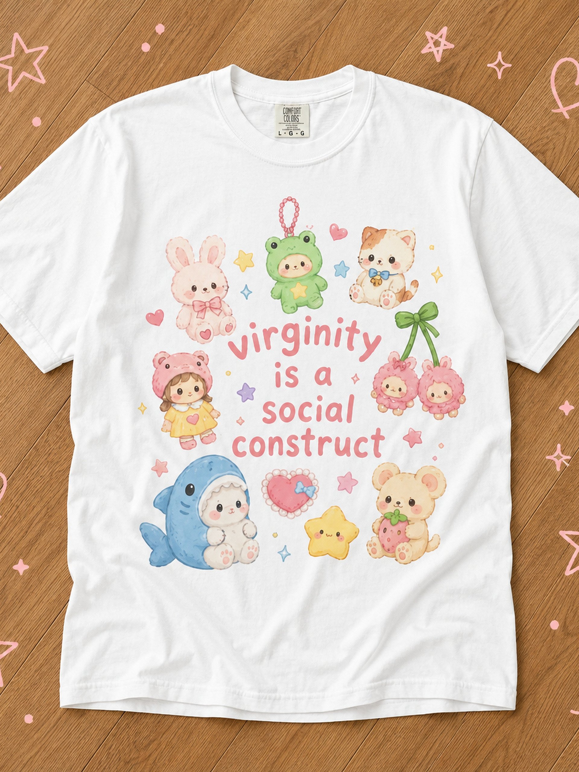 Virginity Is A Social Construct Tee | Kawaii Feminist Graphic Tee product image (1)
