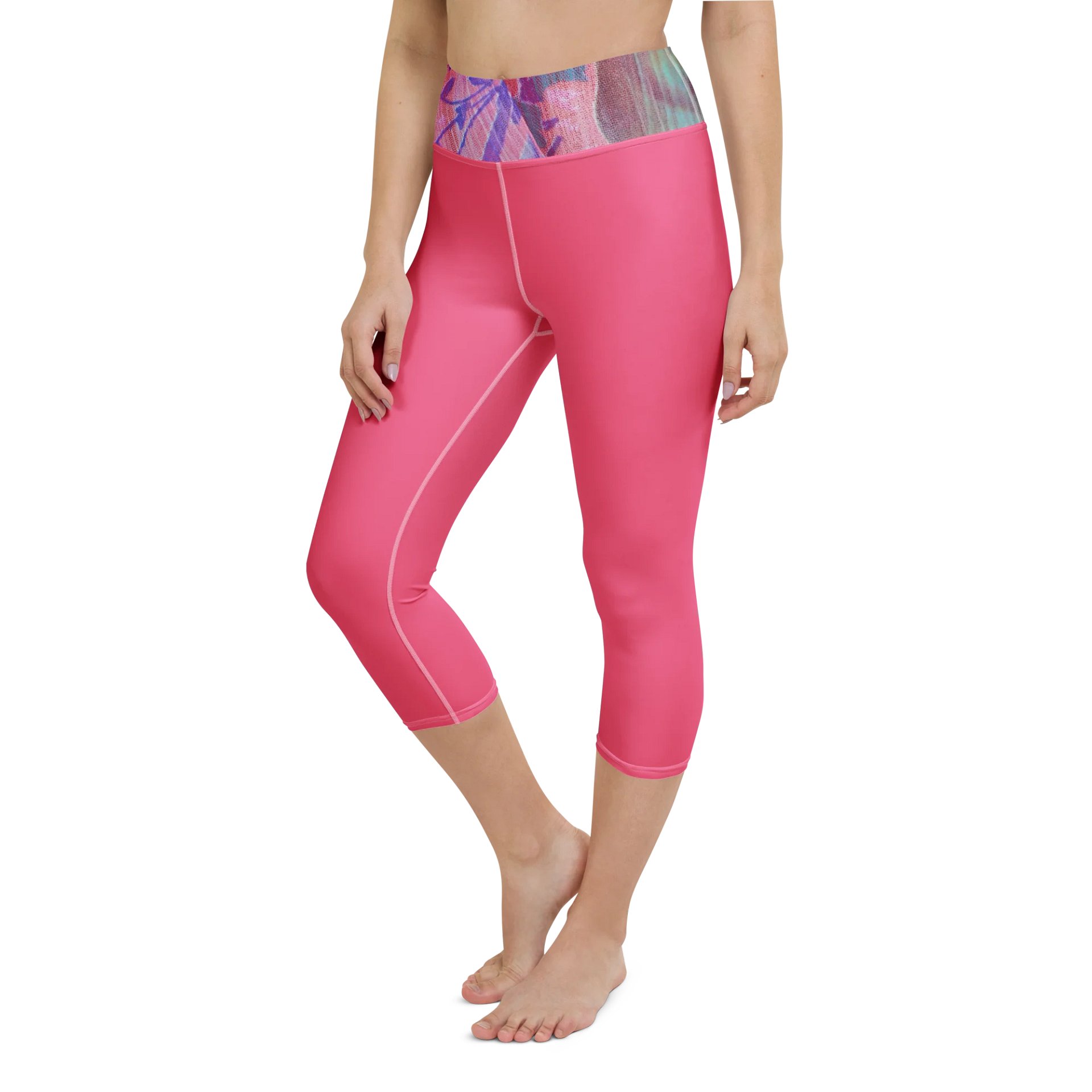 Paradise Breeze Brink Pink Yoga Capri Leggings product image (1)