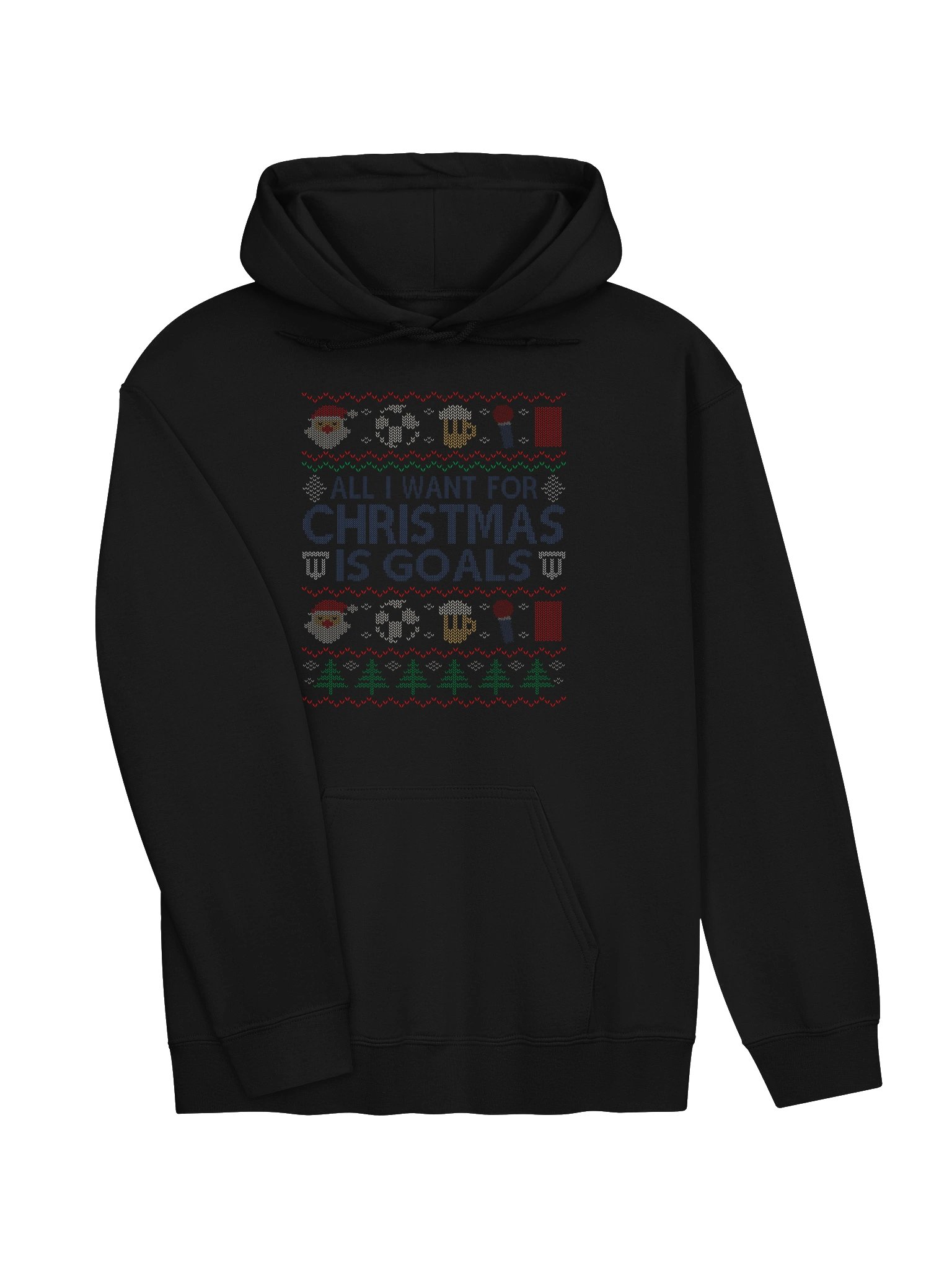 All I Want for Christmas Is Goals Hoodie | Ugly Sweater Style Football Fan Christmas Gift product image (3)