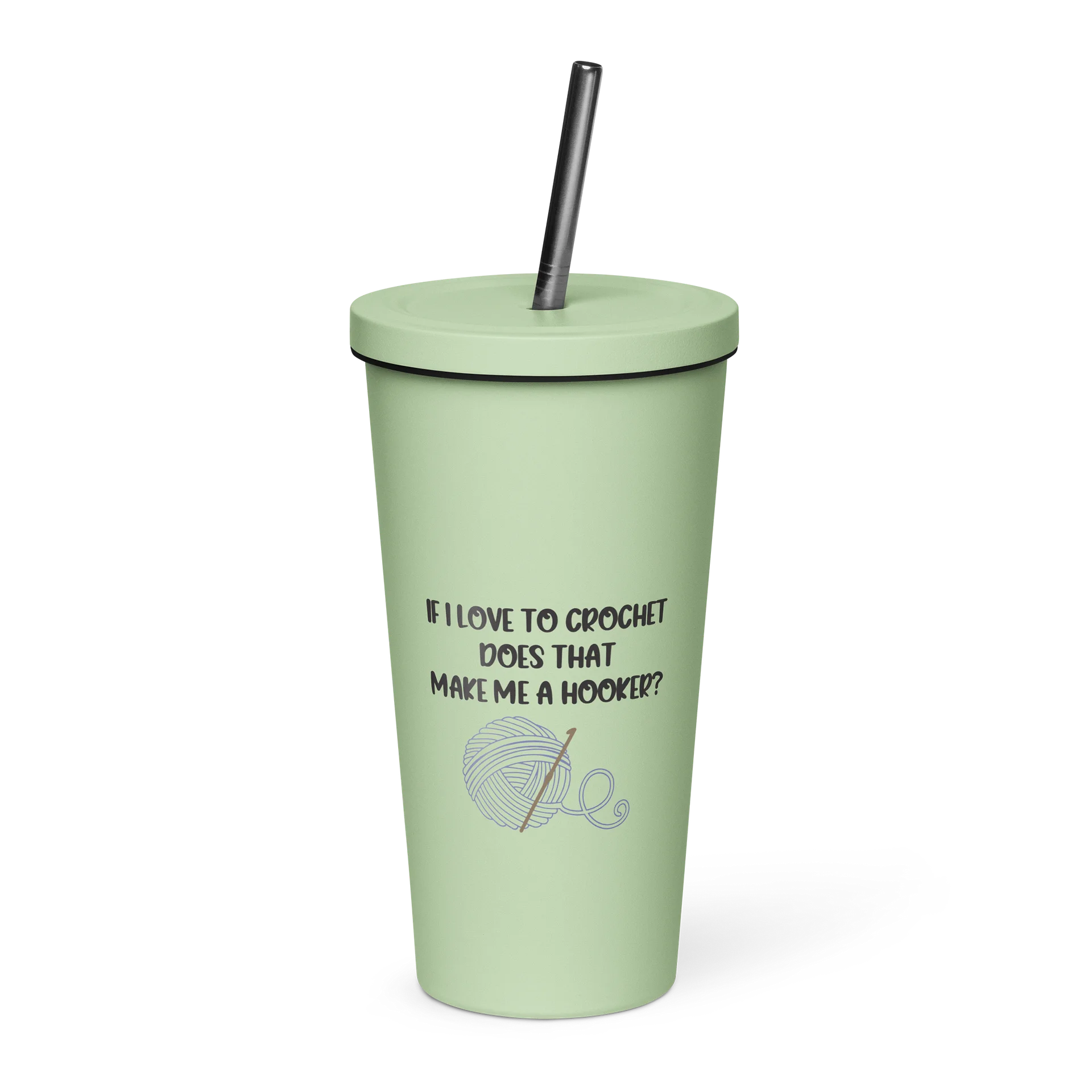 Funny Crochet Tumbler 20oz | If I Love to Crochet Does That Make Me a Hooker | Crochet Lover Gift | Crafter Humor Cup | Yarn Lover Travel Mug product image (1)