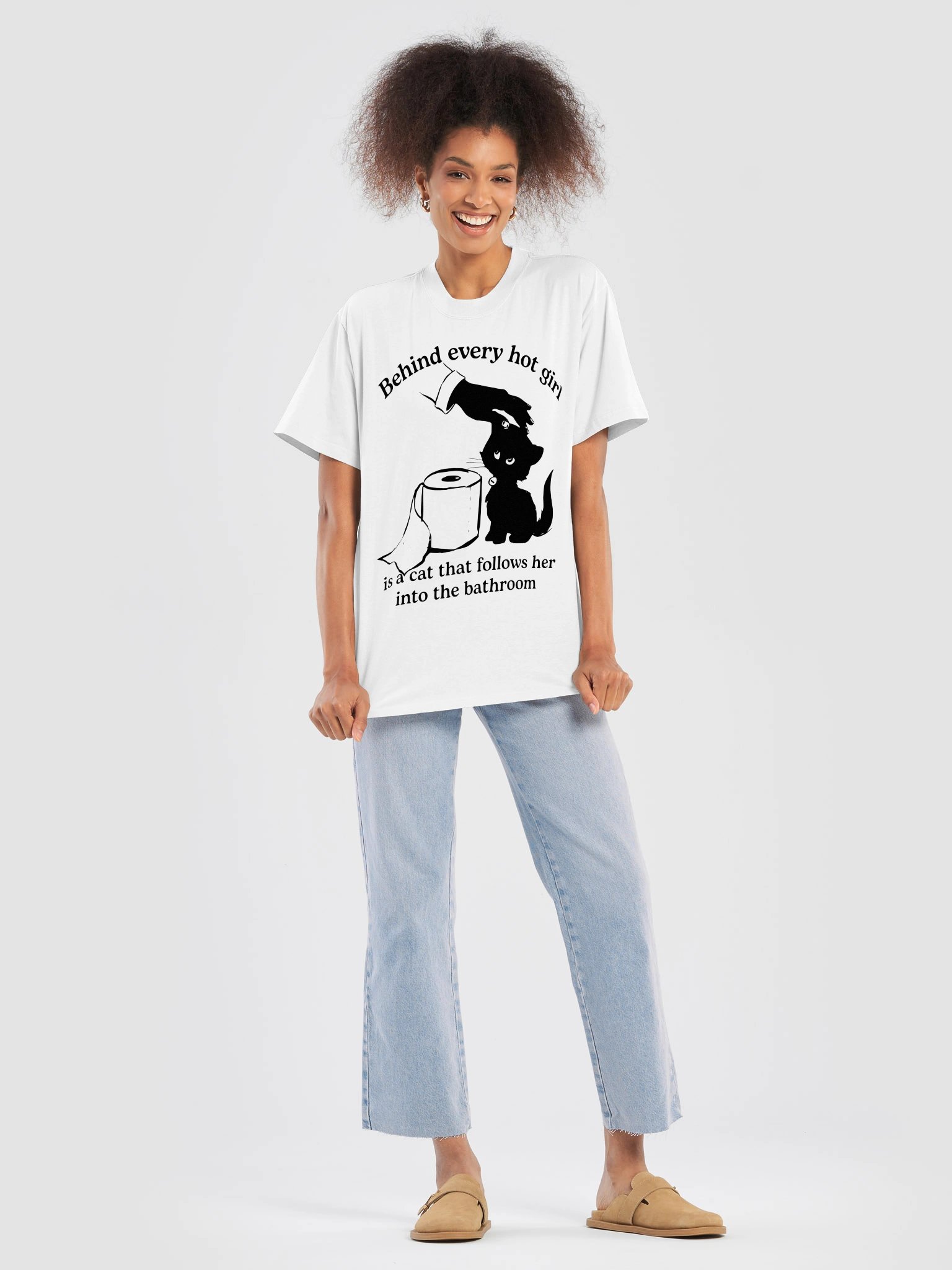 Behind Every Hot Girl Is a Cat Graphic T-Shirt product image (7)