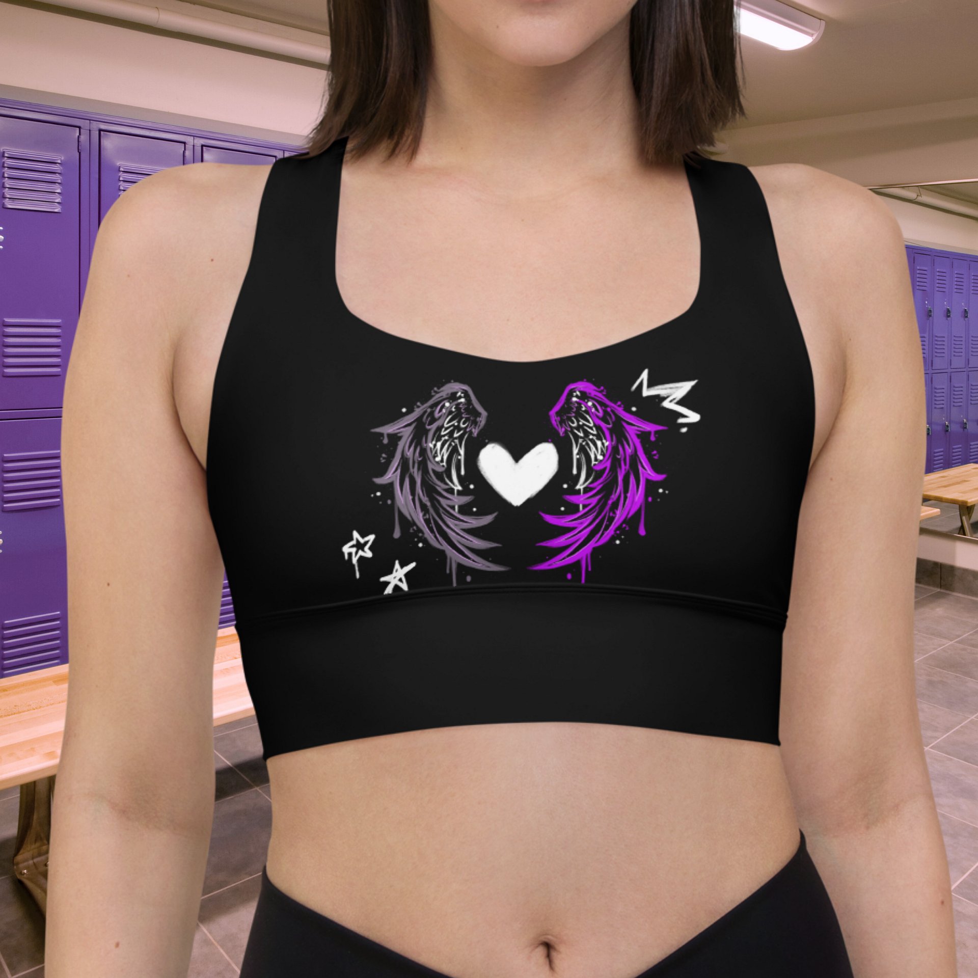 RISE Collection: Subtle Asexual Pride Phoenix Mild Compression Sports Bra product image (1)