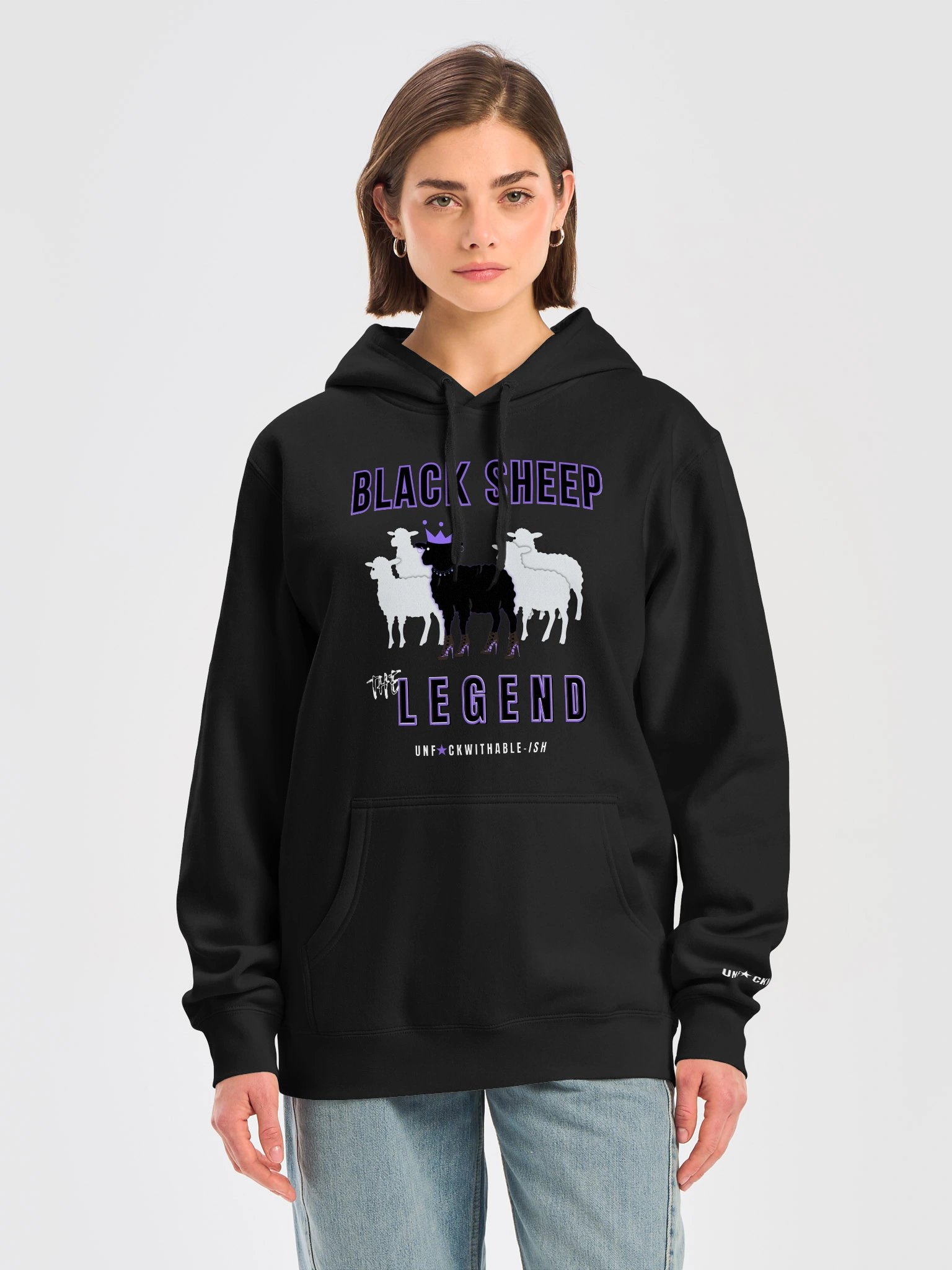 UNF★CKWITHABLE-ISH™ Black Sheep Women's Premium Fleece Hoodie product image (5)