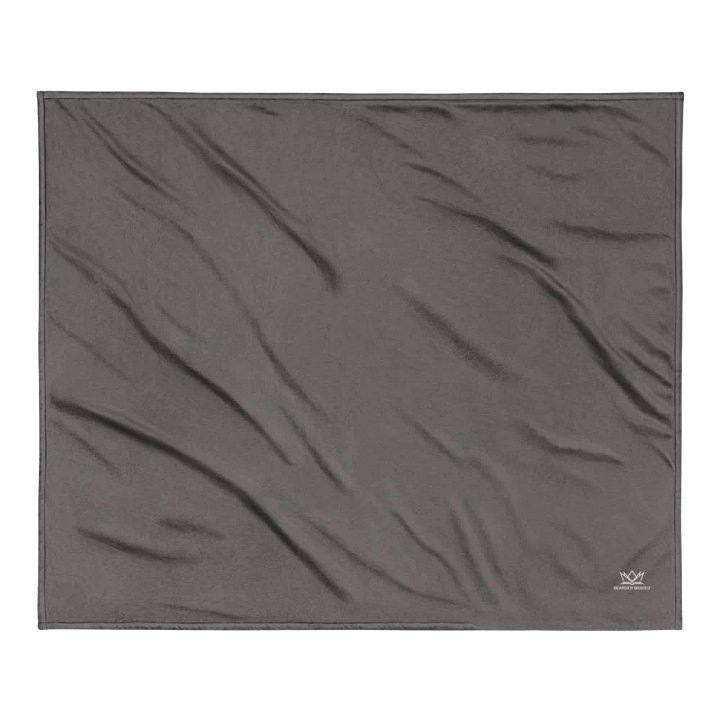 Bearded Woodz Embroider Sherpa Blanket (Grey/ White) product image (2)