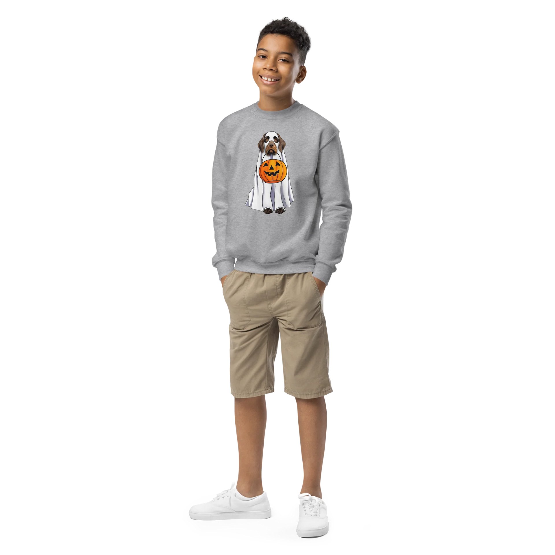 Halloween German Wirehaired Pointer(Liver Roan) Youth Sweatshirt product image (4)