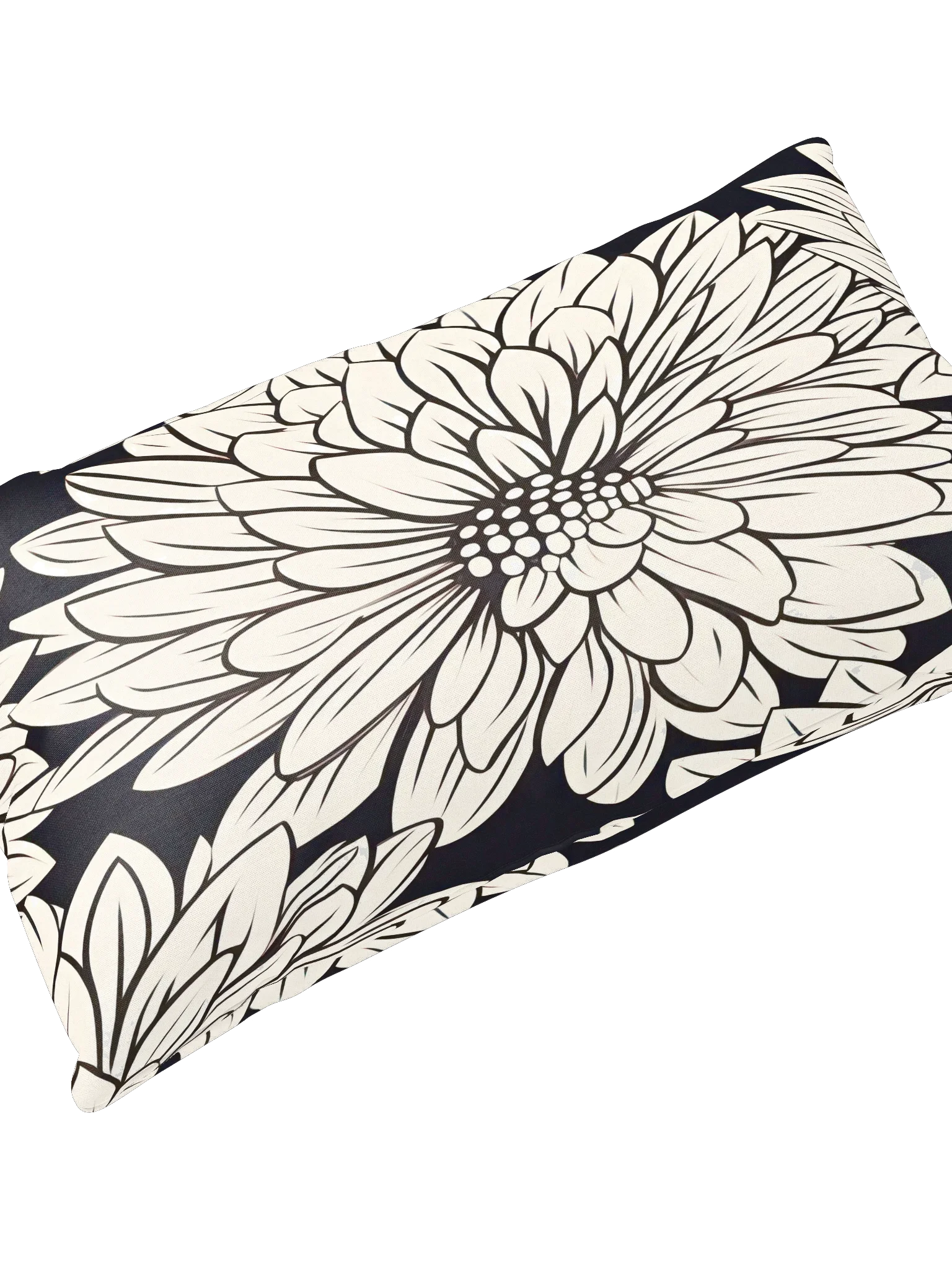 All-over Cream/Black Floral Pillow product image (4)