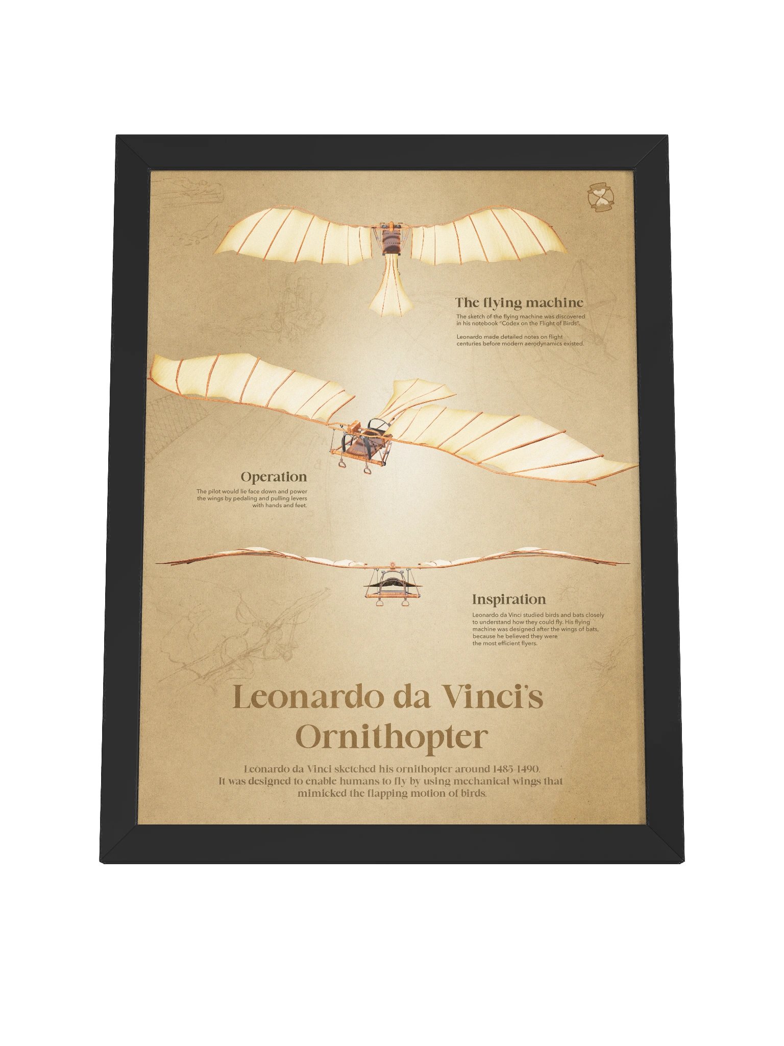 Leonardo da Vinci's Ornithopter (Framed poster) product image (6)
