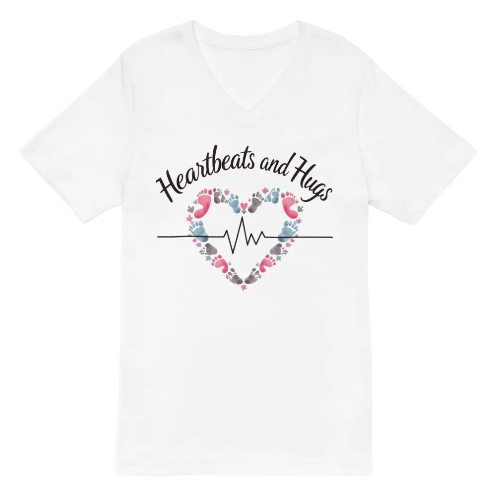 Ekg, Heartbeat and Hug V-Neck Tee product image (2)