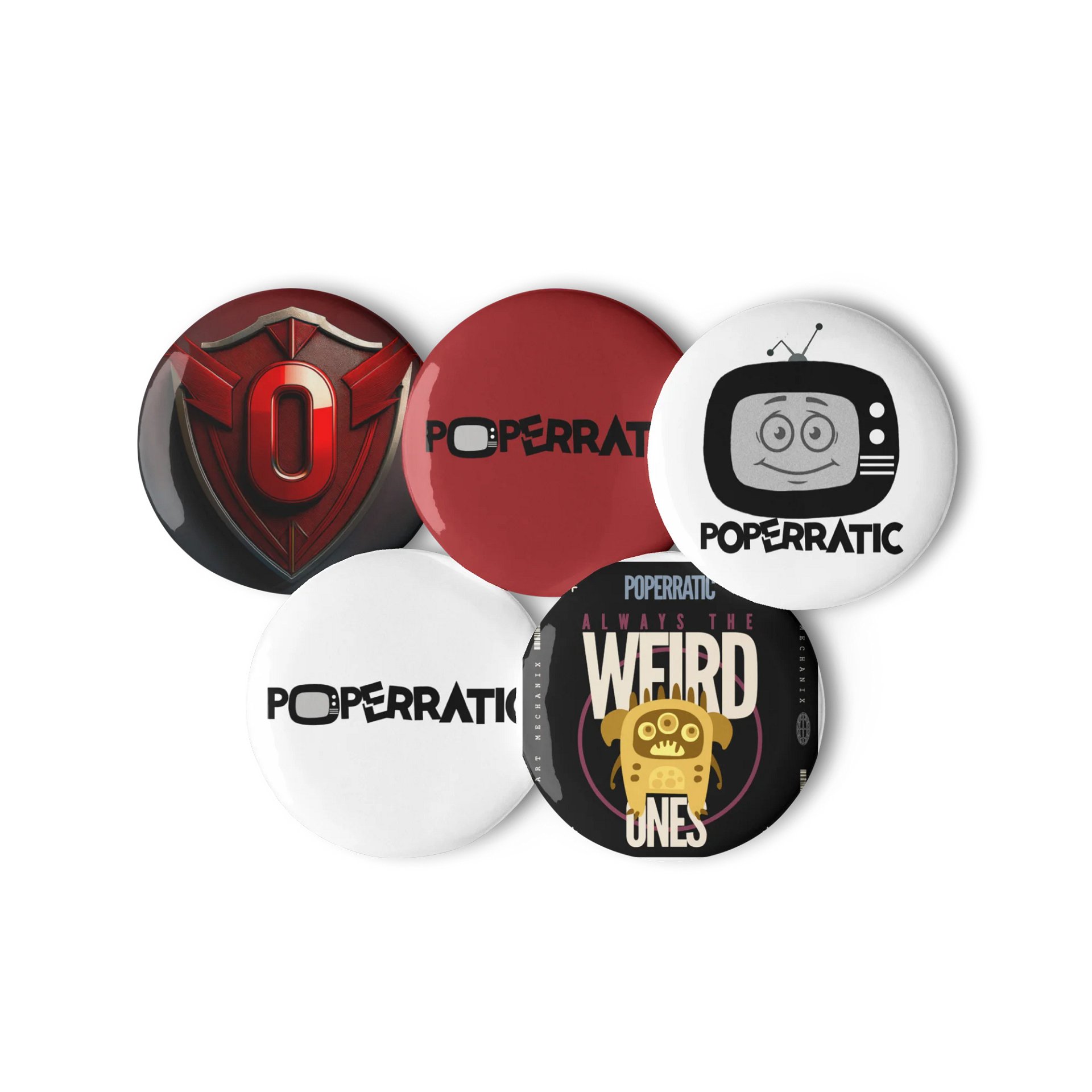 Poperratic Pinback Set of 5 - 2.25" product image (1)
