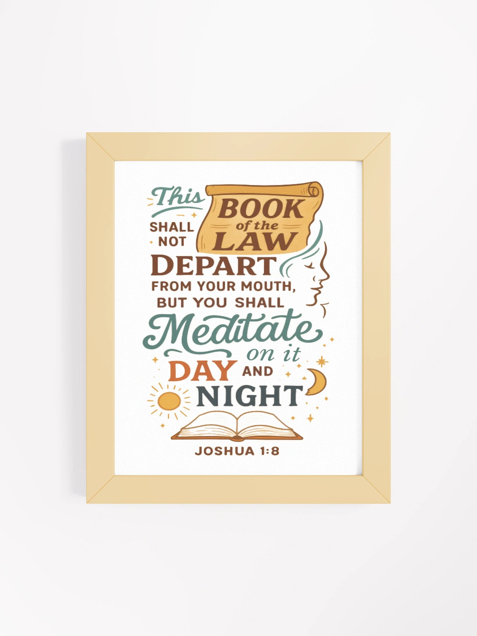 Joshua 1:8 Wall Art – Meditate Day and Night | Christian Success & Scripture Decor product image (58)