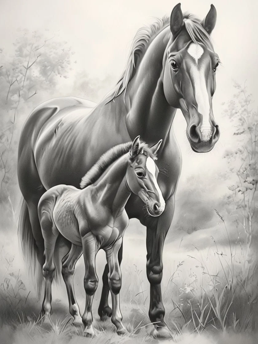 Majestic Mare & Foal Framed Poster product image (1)