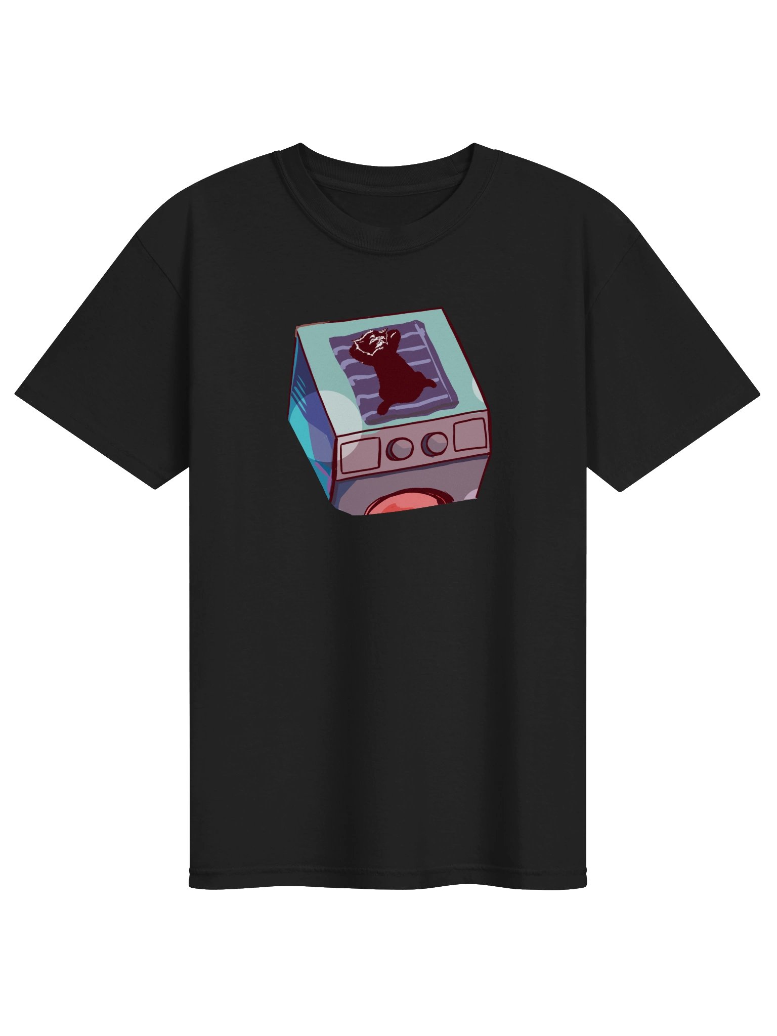 Sleepy Cat On Washing Mashine T-Shirt product image (3)