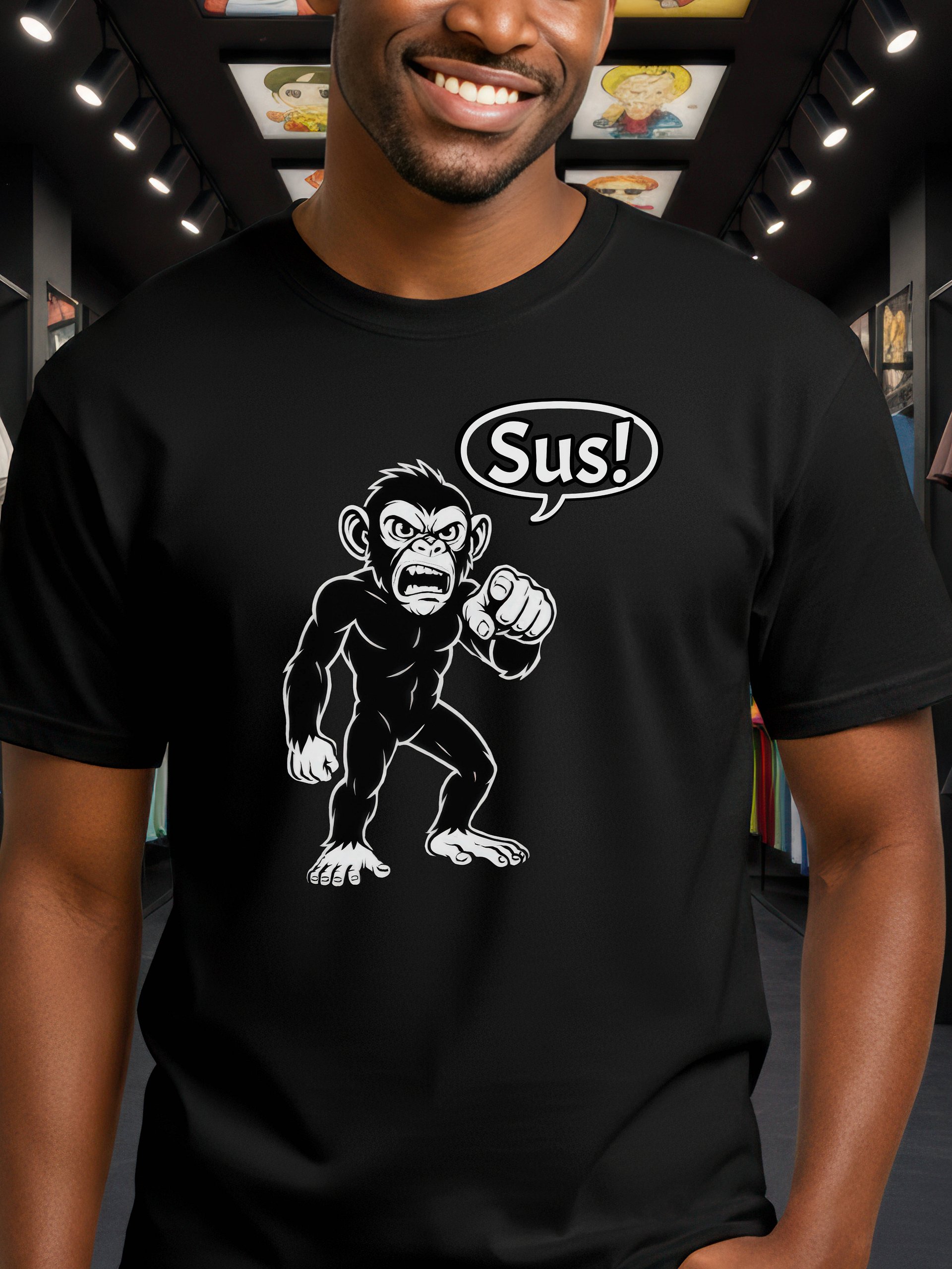 Sus Monkey - Funny - Meme T-Shirt - AS Colour Unisex Premium T-Shirt product image (1)