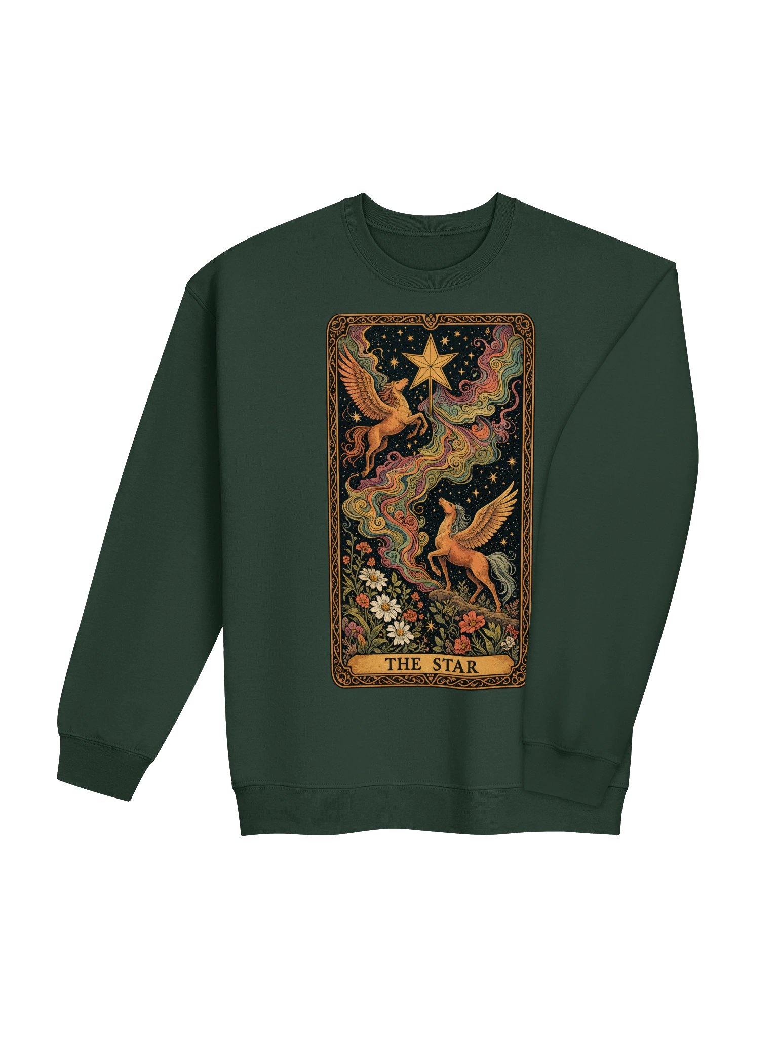 The Star Tarot Crewneck Sweatshirt, Fantasy Pegasus Graphic product image (5)