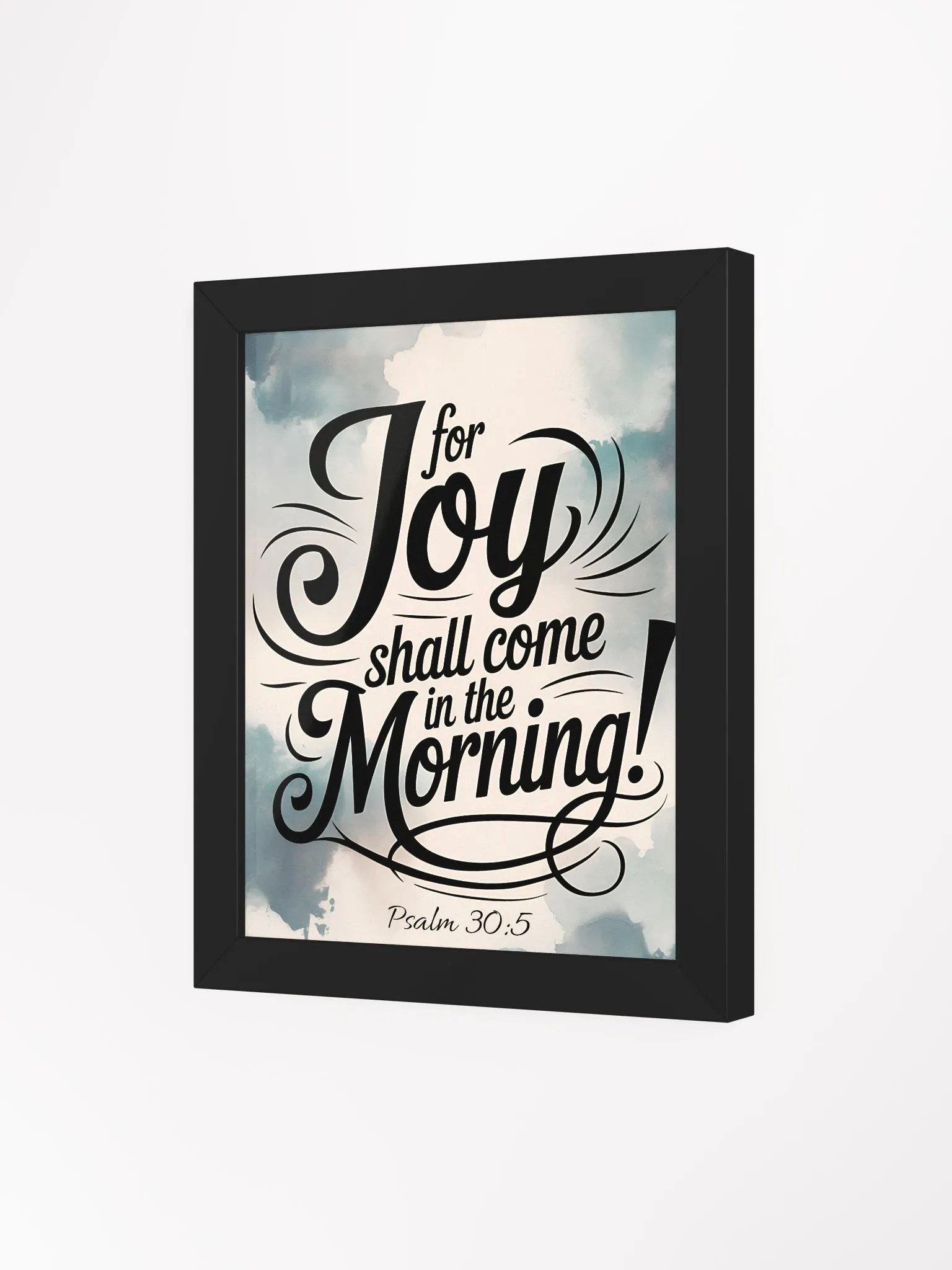 Inspirational Psalm 30:5 'Joy in the Morning' Framed Wall Art - Elegant Scriptural Decor product image (26)