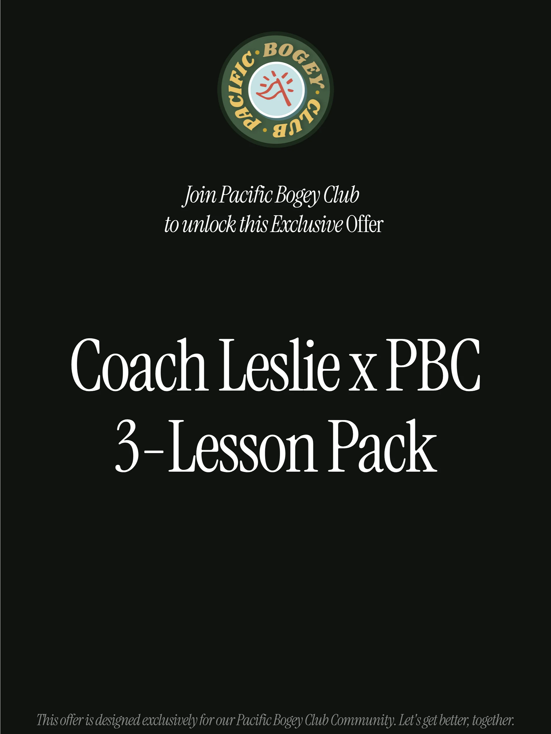 Coach Leslie Lesson Package (PBC Exclusive) product image (1)