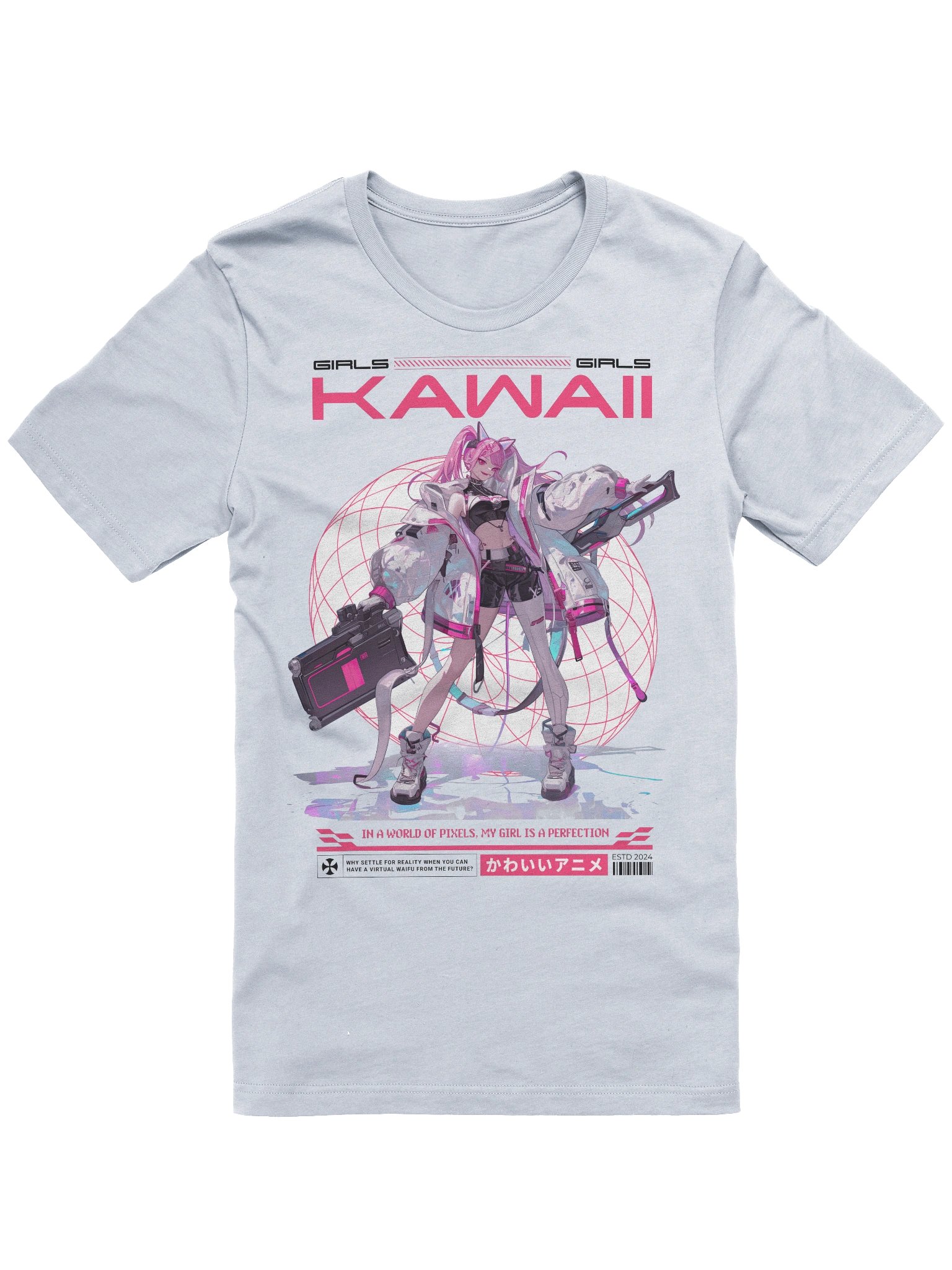 Kawaii Japan Anime Girl Y2K Tee Futuristic Fashion Waifu product image (8)