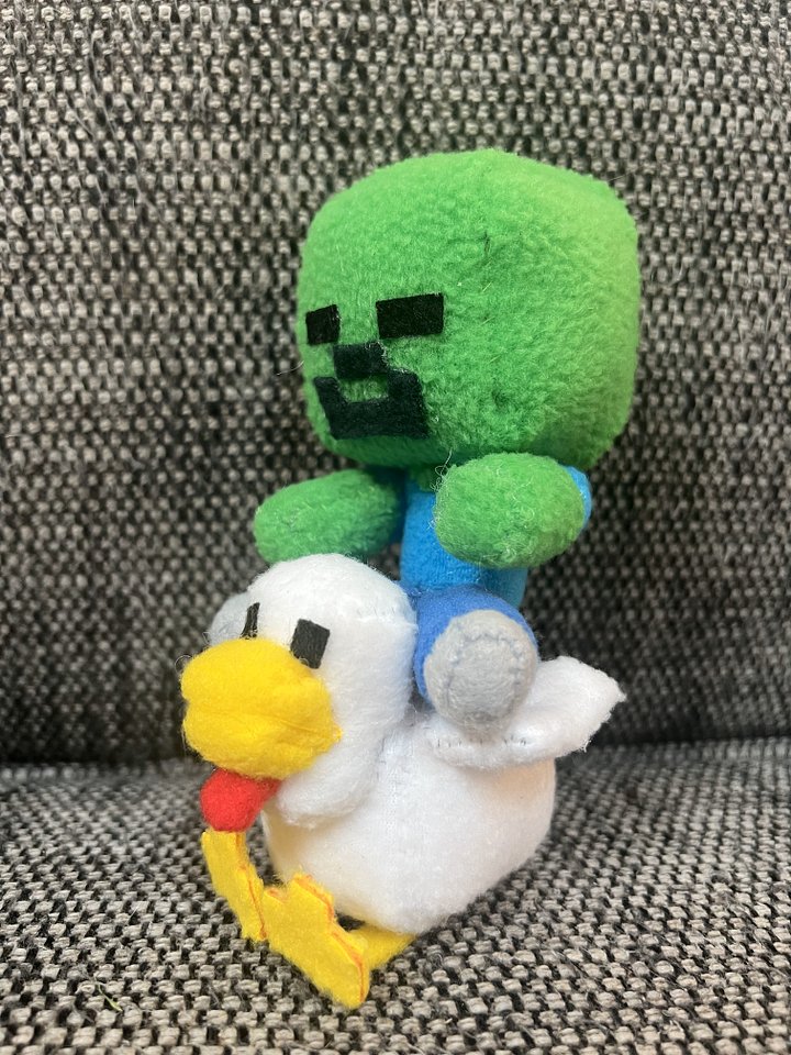 Custom Handmade Chicken Jockey Plush (like in A Minecraft Movie) made by OskieWhiskie- One of a kind! product image (2)