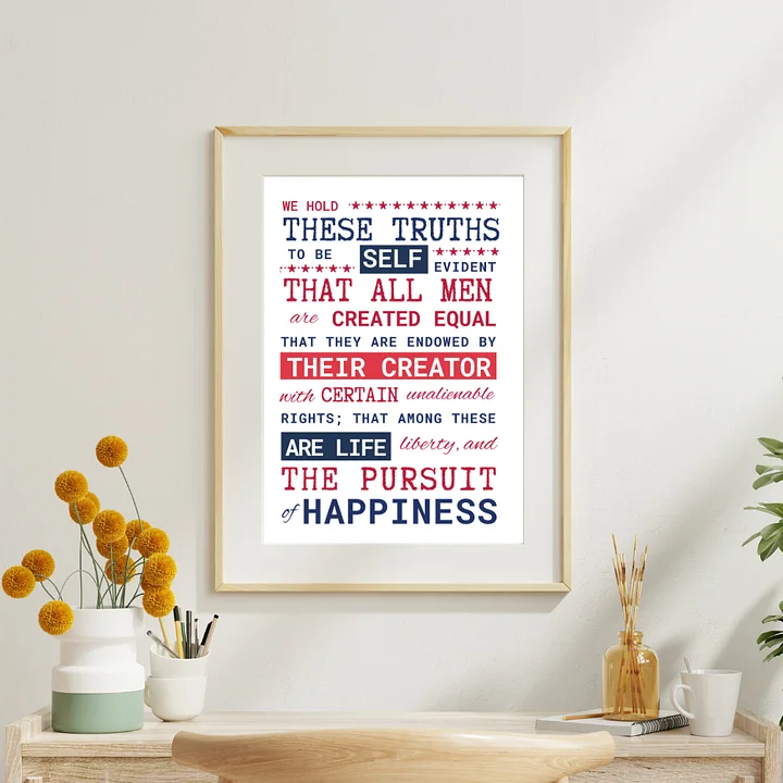 Declaration of Independence Quote — Patriotic Wall Poster product image (1)