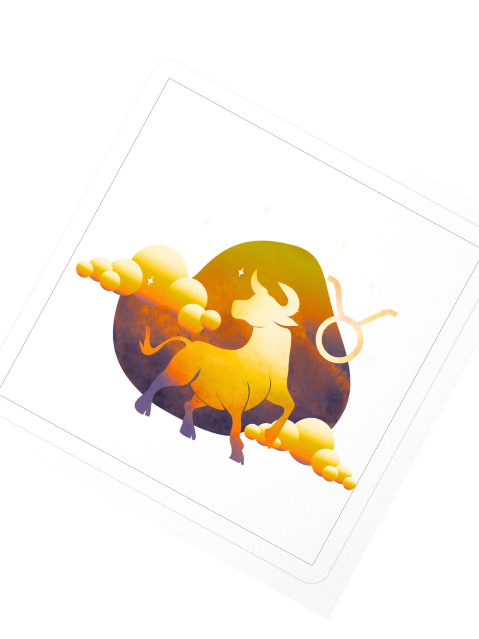 Taurus Zodiac Sticker — Dreamy Sun-Kissed Bull Design product image (2)