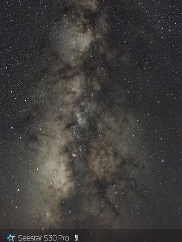 🔭 Seestar s30 PRO

💫Milky Way
🌌Bortle 1 (Rockwood, TX / Starfront) 
🌘Waning Crescent (~ 1% illumination)
⏱️ 18 mins
🎯Alt-Az 
...