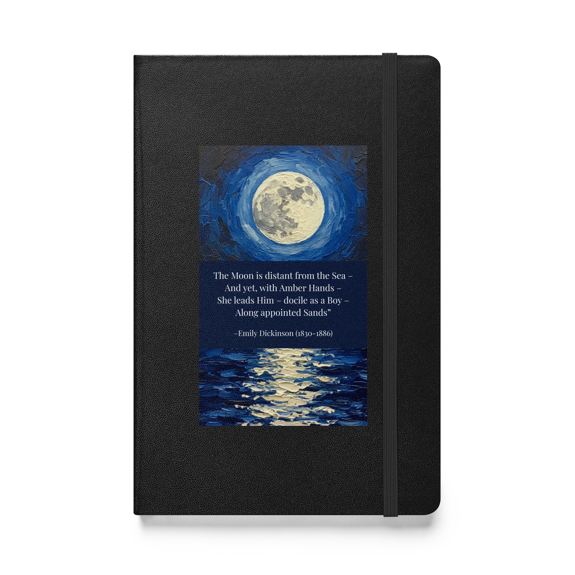 Hardcover "The Moon is distant from the Sea" Journal with Elastic Closure and Inner Pocket | Emily Dickinson Notebook product image (1)