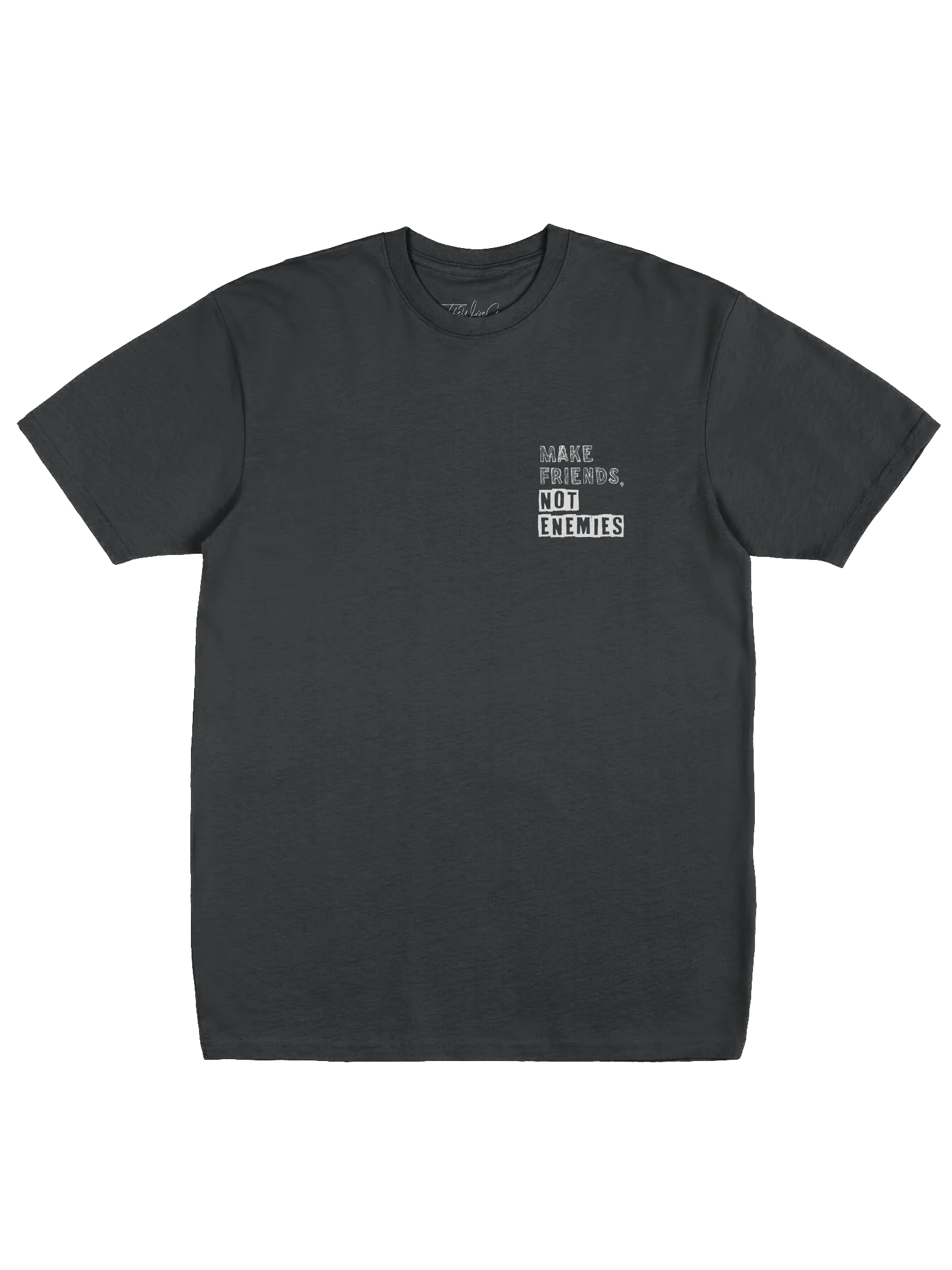 Make Friends Not Enemies Black Tee product image (3)