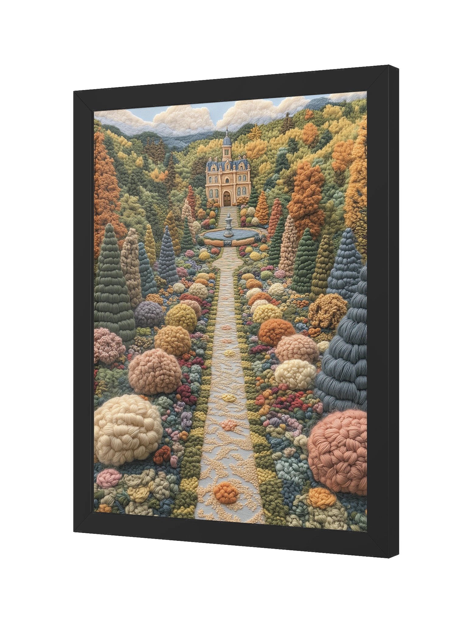 Another Walk Through the French Garden | Embroidery-Style Wall Art — Framed Print product image (18)