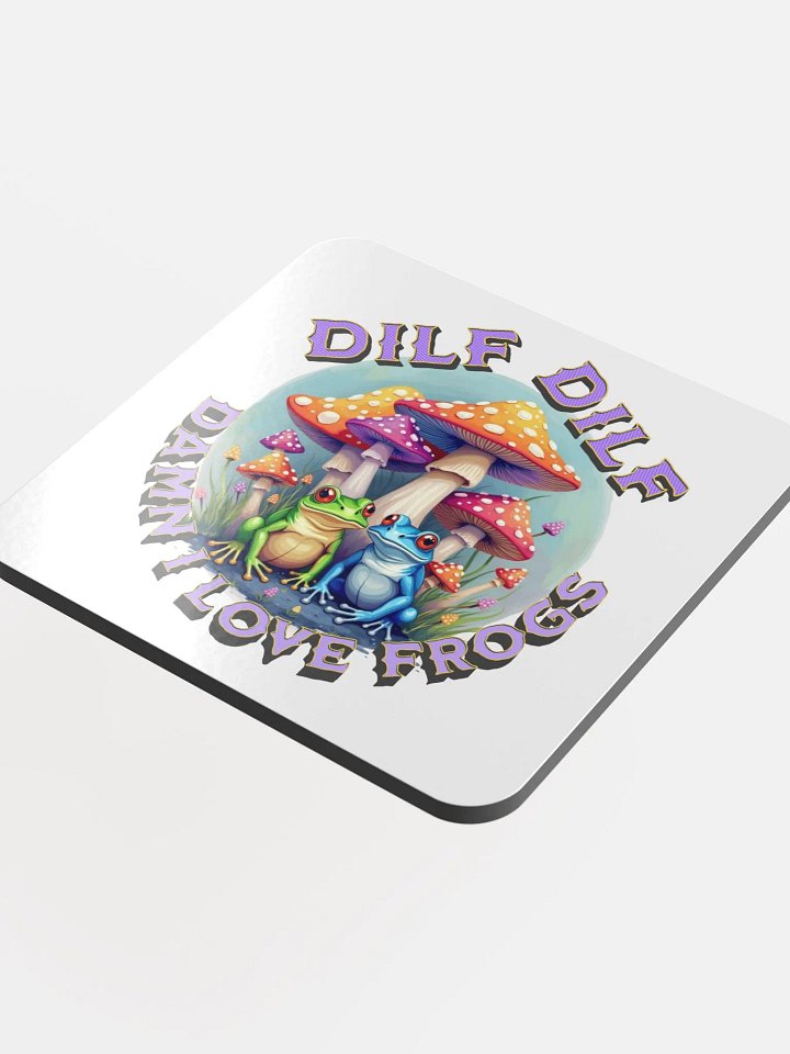 DILF Damn I Love Frogs Frolicking Glossed Coaster product image (1)
