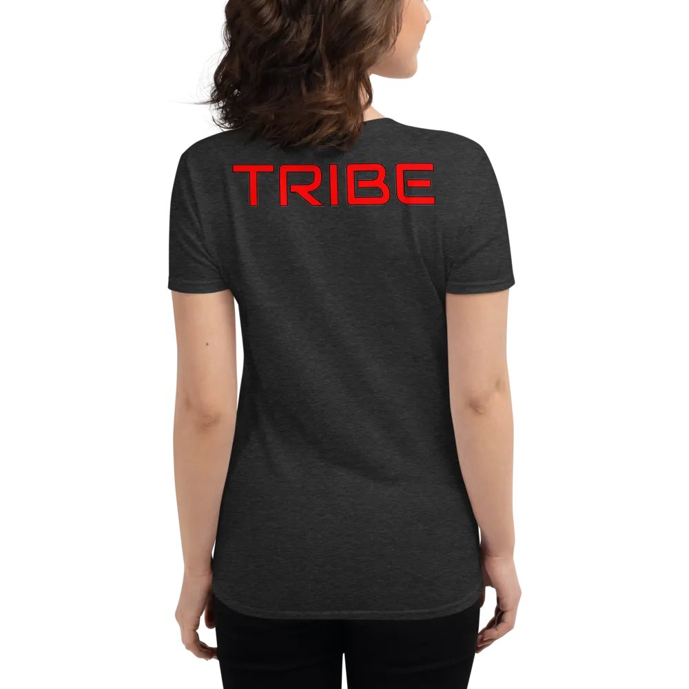 Women's CRT Paint Splatter Front | Red Tribe Back Print Gildan Middleweight T-Shirt product image (3)