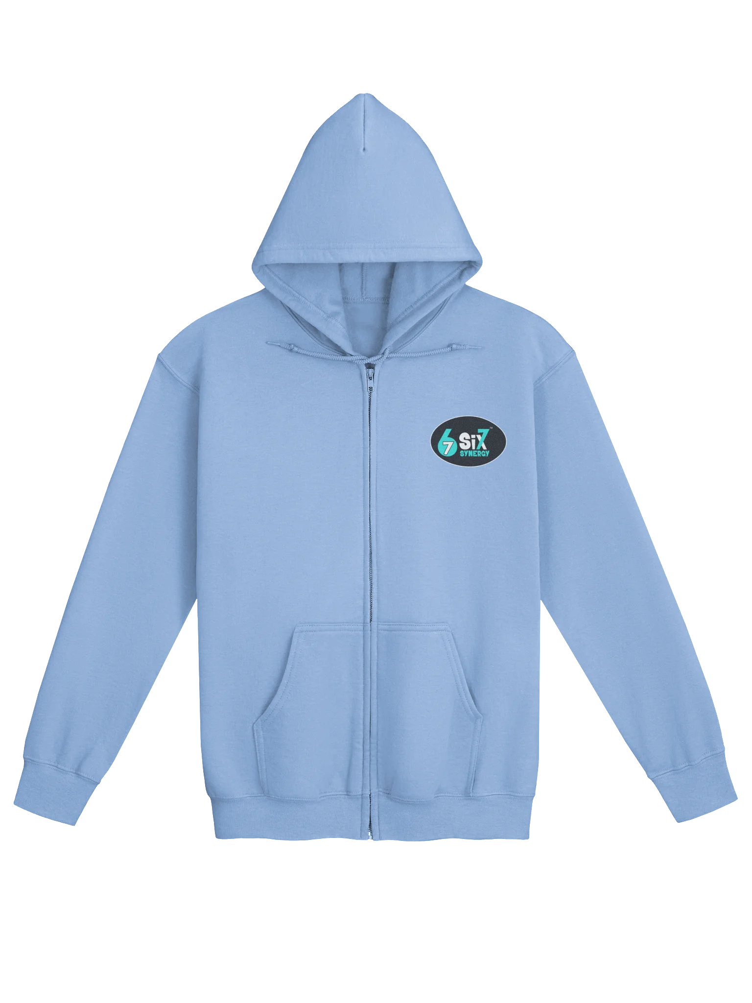 Adult Zip-Up Hoodie - Light Blue, Logo on Front product image (1)