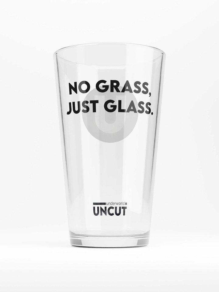 "No Grass, Just Glass" Pint Glass product image (1)