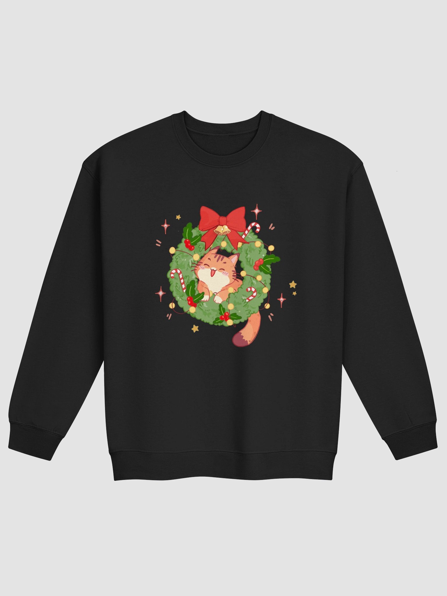 Christmas cat wreath - Crewneck Sweatshirt product image (1)