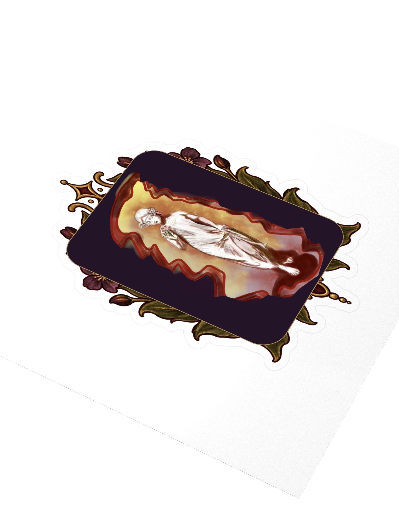 Ornate Gothic Floral Figure Kiss Cut Sticker product image (3)