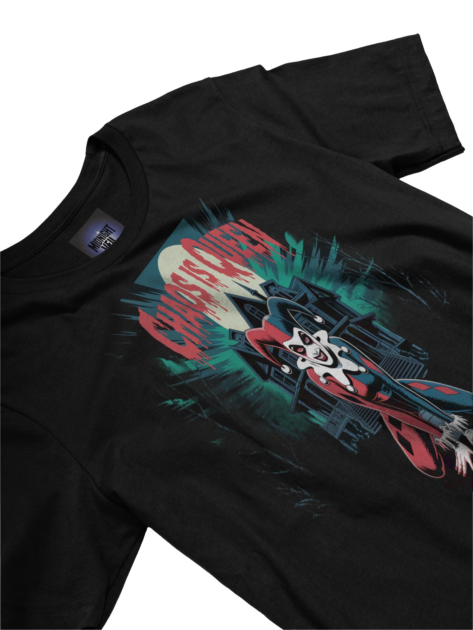 Chaos Queen: Harley Quinn's Midnight Haunt Graphic Tee product image (5)