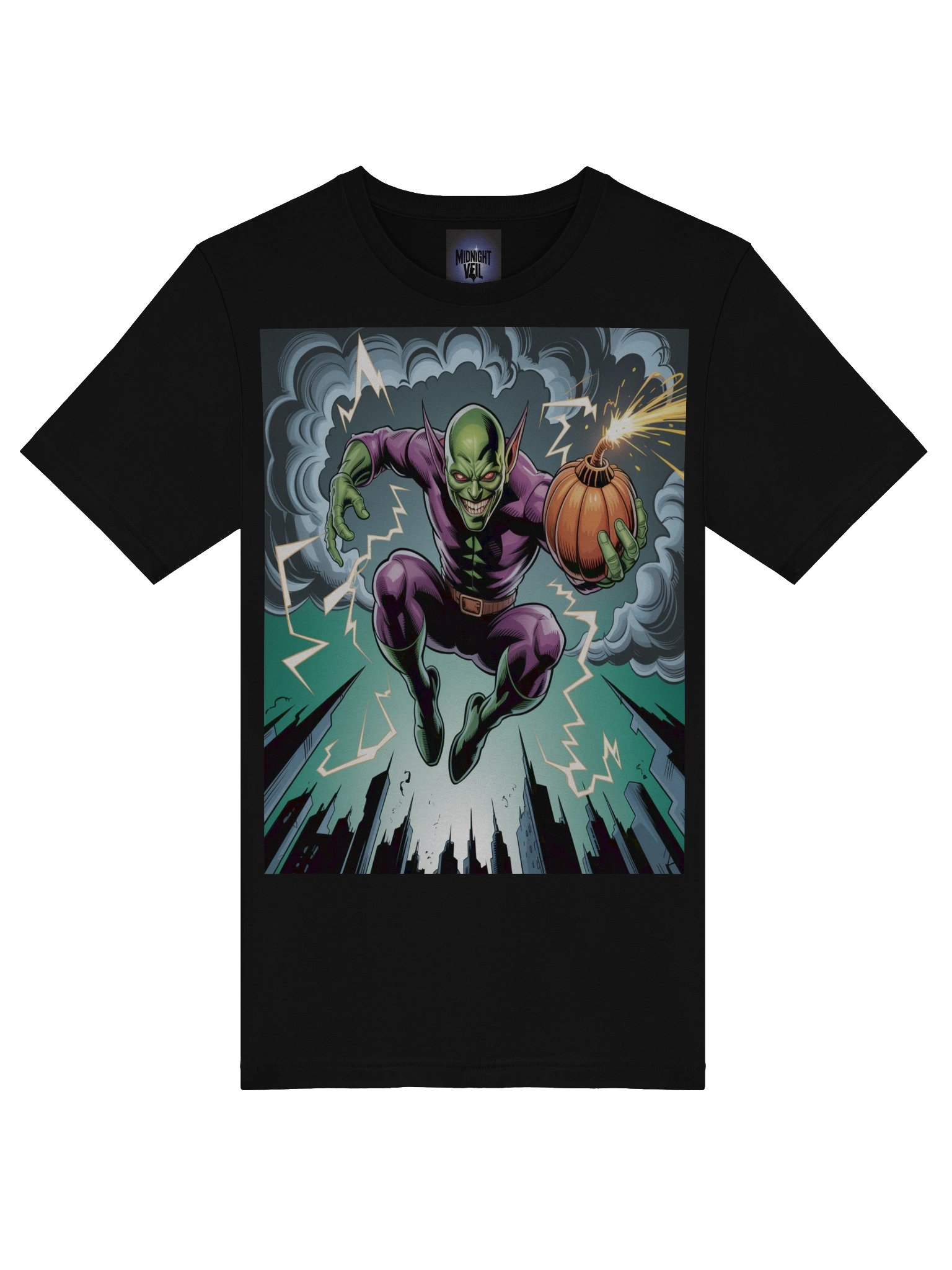 Green Goblin Pumpkin Peril Supersoft T-Shirt – Goblin's Ghoulish Blitz product image (7)